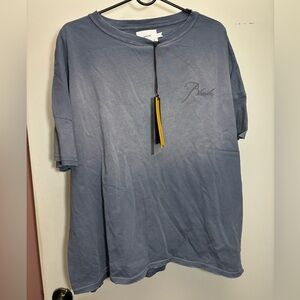 NEW RHUDE MENS SZ L LARGE BLUE SUN FADED LOGO TEE TSHIRT SUNDRY STEELE